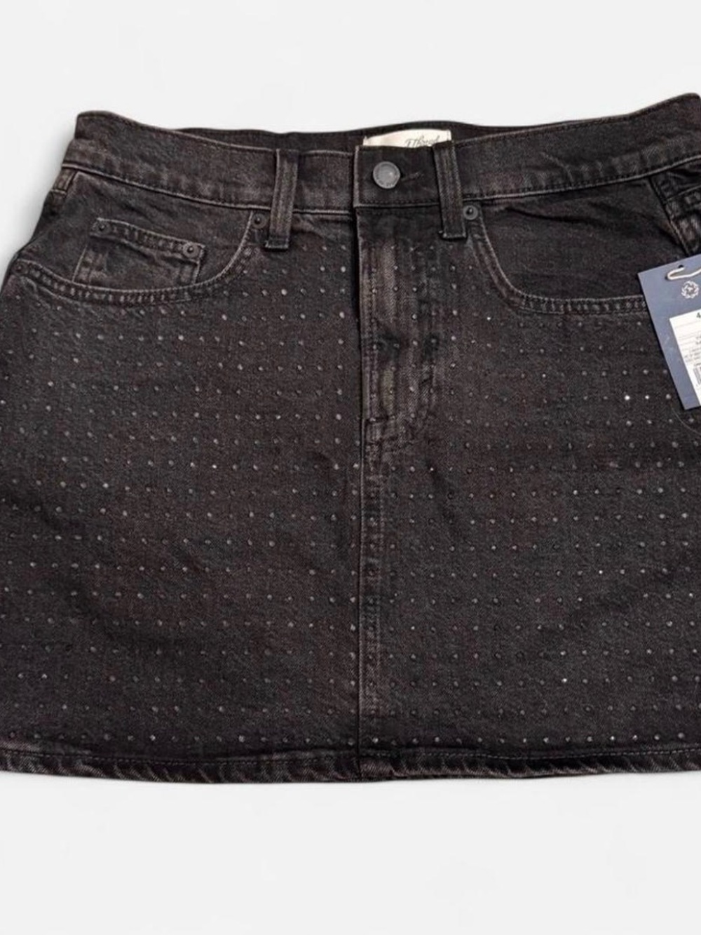 Universal Thread Black Studded Denim Mini Skirt